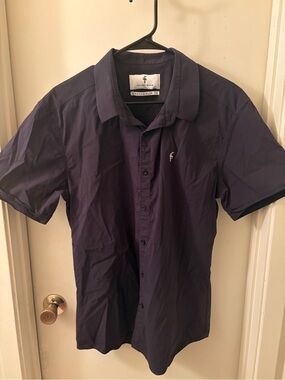 Father Sons Short-Sleeve Black Button-Down Shirt